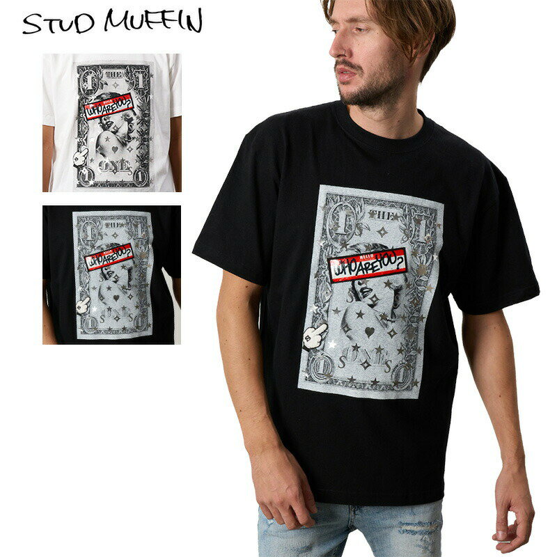 スタッドマフィン Tシャツ STUD MUFFIN 半袖Tシャツ メンズ 男性 春 夏 ブランド ストリート オーバーサイズ 人気 誕生日 プレゼント ギフト stdmfn24ss004 ホワイト ブラック M L XL