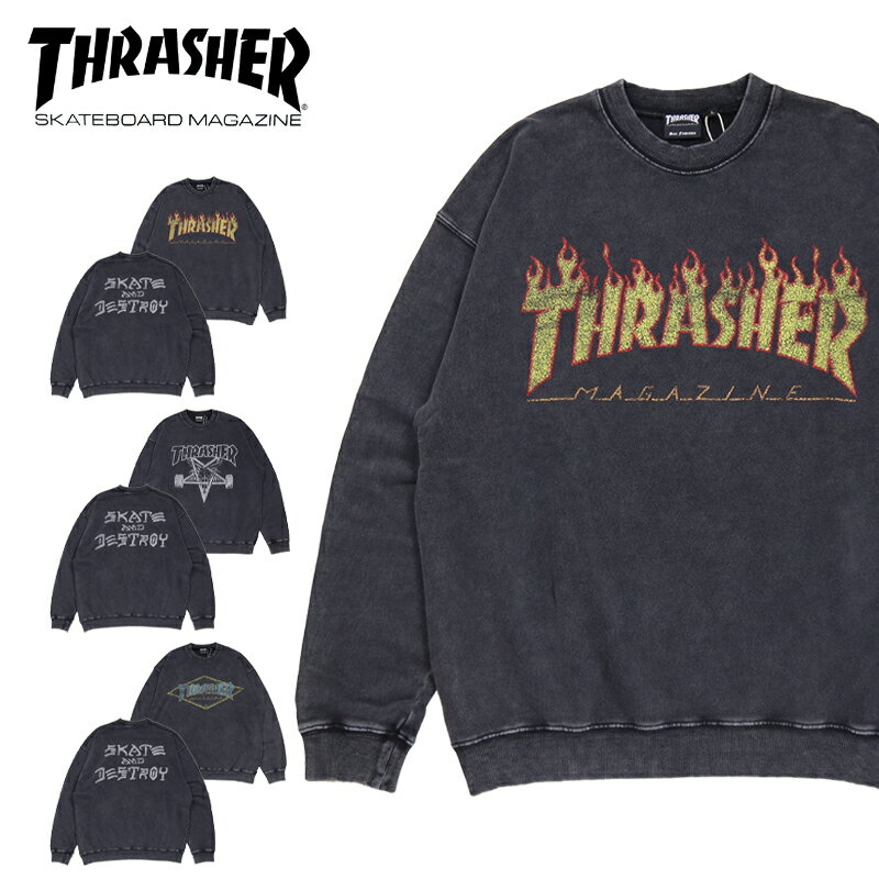 ����å��㡼 �ȥ졼�ʡ� THRASHER �������å� ���롼�ͥå� �ȥåץ� ��� ��ǥ����� �֥��� �礭�������� ������� �������� �͵� �ӥå�����...