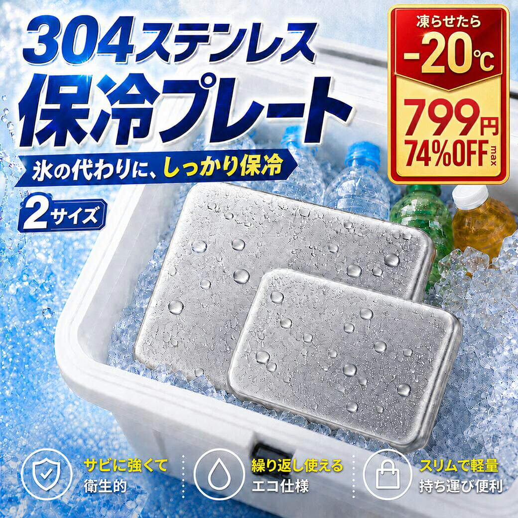 【先着500名様限定！】【799円/点！終了寸前！】＼連続5冠達成／【ステンレス保冷剤】保冷剤 ステンレス 保冷剤 長時間 強力保冷 クーラーボックス 小型 繰り返し使える 冷蔵冷凍対応 熱中症対策 急速冷却 アイスパック お弁当 釣り キャンプ スピード冷凍＆高性能保冷 BBQ