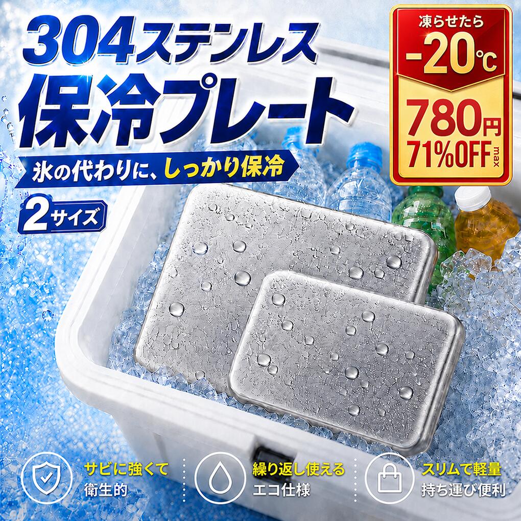【780円/点！クーポンで】【追加500名様限定赤字】＼連続5冠達成／【ステンレス保冷剤】保冷剤 ステンレス 保冷剤 長時間 強力保冷 クーラーボックス 小型 繰り返し使える 冷蔵冷凍対応 熱中症対策 急速冷却 アイスパック お弁当 釣り キャンプ スピード冷凍＆高性能保冷 BBQ