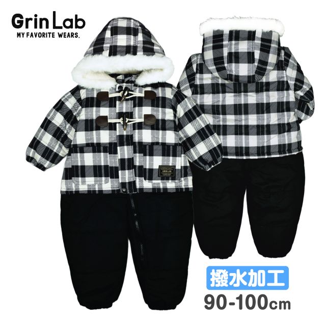 ジャンプスーツ ベビー キッズ ダッフル風 裏フリース 撥水 カバーオール☆全2色