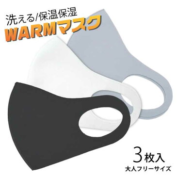 【ネコポス送料無料】洗える マスク 秋冬 大人 3枚セット 保温 保湿 柔らか 3D立体型☆全3色【あす楽対応_北海道】