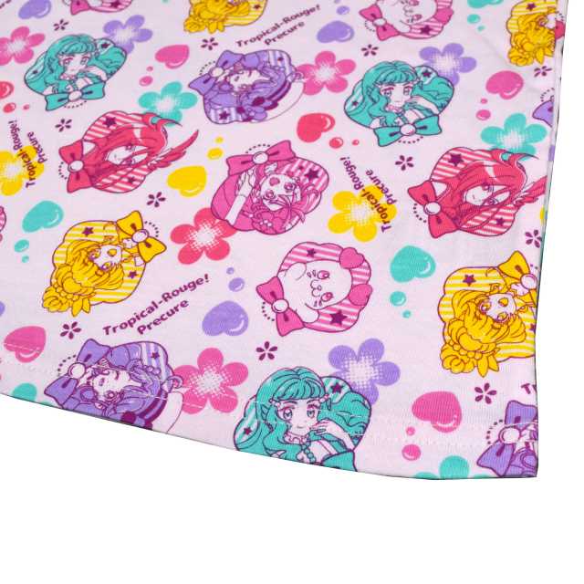 【ネコポス送料無料】Tシャツ 半袖 子供 プリキュア キッズ 綿100％ 肩フリル フレンチTシャツ☆全2色【あす楽対応_北海道】