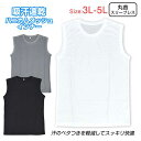 メッシュ 肌着 メンズ ノースリーブ シャツ 大きいサイズ 丸首 インナー 吸汗 速乾☆全3色