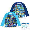 【ゆうパケット送料無料】子供 ラッシュガード 長袖 キッズ 男の子 水着 ポケモン 総柄 ジップアップ☆全2色