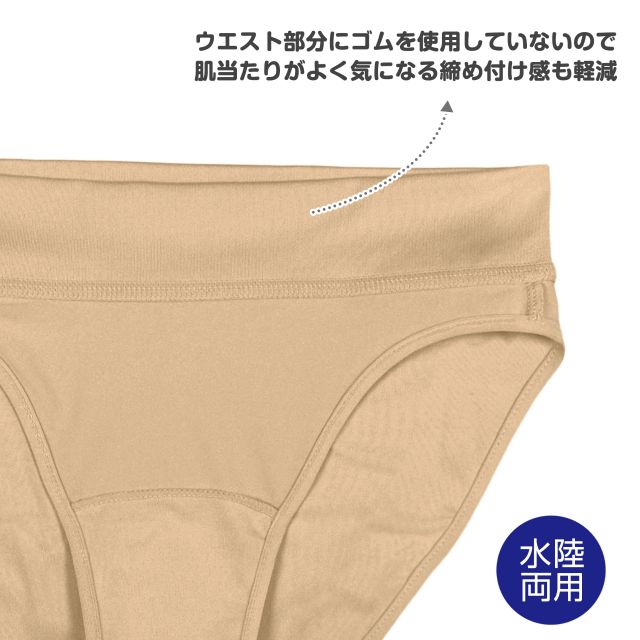 【メール便送料無料】インナーショーツ 水陸両用 レディース ストレッチ スイムパンツ ベージュ 黒☆全2色