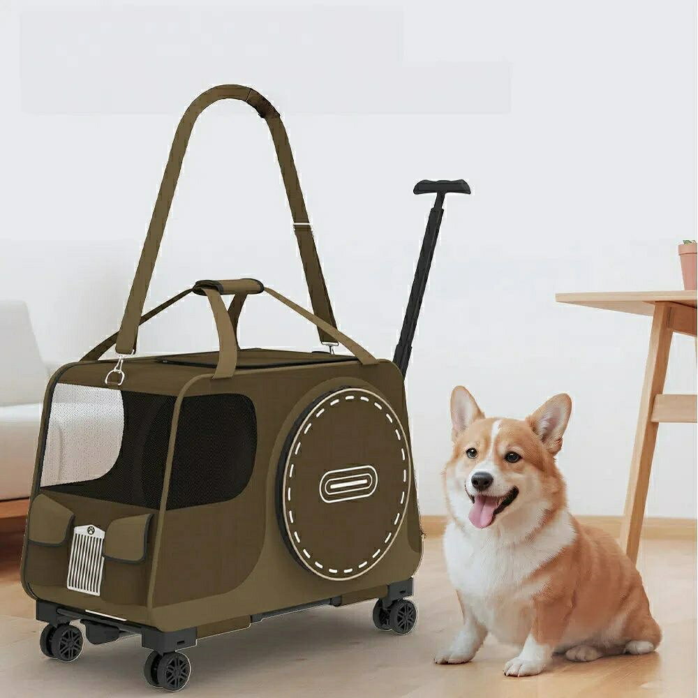 【お得なクーポン有り】【軽量折りたたみ式】ペットカート 中型犬・大型犬対応 お出かけ用キャリー｜小型犬・猫ちゃん用 コンパクト収納 屋外散歩用カート（旅行対応/安心設計/快適移動）人気ペット用品