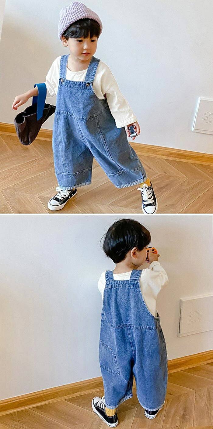アソビヤのオーバーオール キッズ 子供服 男の子 ズボン サロペット デニム サロペット パンツ キッズ サロペット 子供服 オーバーオール キッズ サロペット 韓国 子供服 女の子 男の子 パンツ ジュニア サロペット パンツ キッズ ジュニア ボトムス ロングパンツ 長ズボン｜アングル2