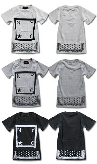 韓国子供服男の子女の子半袖Tシャツ【ボックスNYCサイドカットロング丈キッズジュニア半袖Tシャツ】100cm110cm120cm130cm140cm150cm160cm韓国子供服男の子女の子韓国子供服100cm110cm120cm130cm140cm150cm160cm男の子女の子半袖Tシャツ