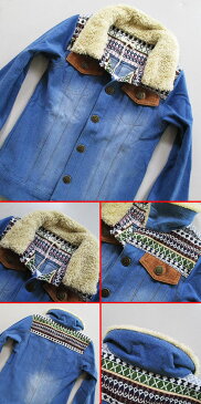 韓国子供服 アウター 男の子 女の子【ネイティブアメリカン刺繍カットデニムキッズ ジュニア 長袖ダンガリーGジャン】韓国子供服 女の子 男の子 110cm 120cm 130cm 140cm 150cm 160cm韓国こども服 女の子 男の子 子供服 ジャケット アウター 男の子 ウォッシュ