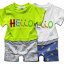 韓国子供服 男の子 半袖ロンパース【HELLOワッペン×バナナパンツベビー 半袖ロンパース 半袖カバーオール】70cm 80cm 子ども服 こどもふく 半袖カバーオール 半袖ロンパース韓国こども服 70cm 80cm 男の子 女の子 前開き 出産祝い 男の子 女の子 3980円以上送料無料