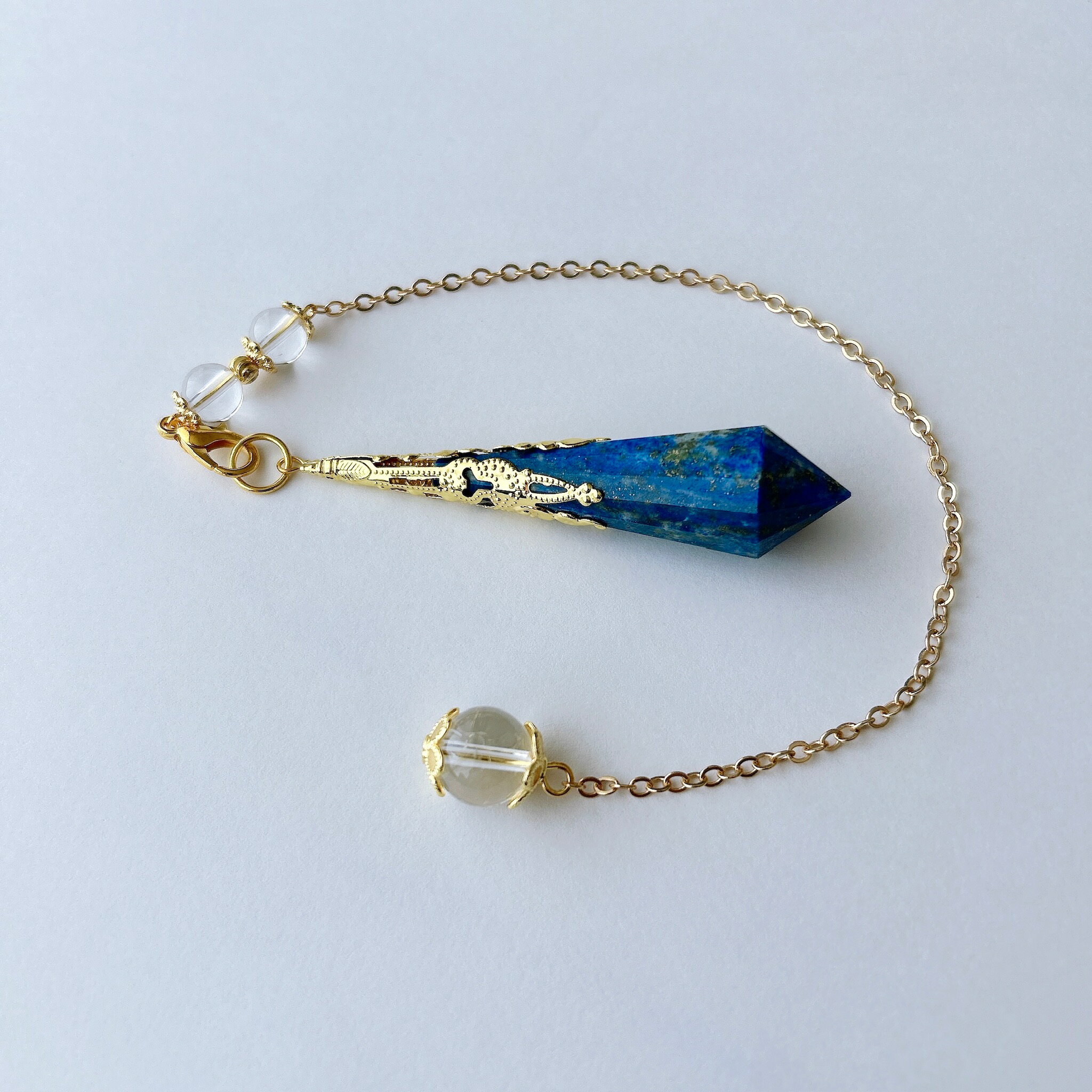 高品質 ペンデュラム 天然石 ラピスラズリ ペンジュラム ダウジング 振り子 水晶 専門 ネックレス 原石 アクセサリー ペンダント チャーム