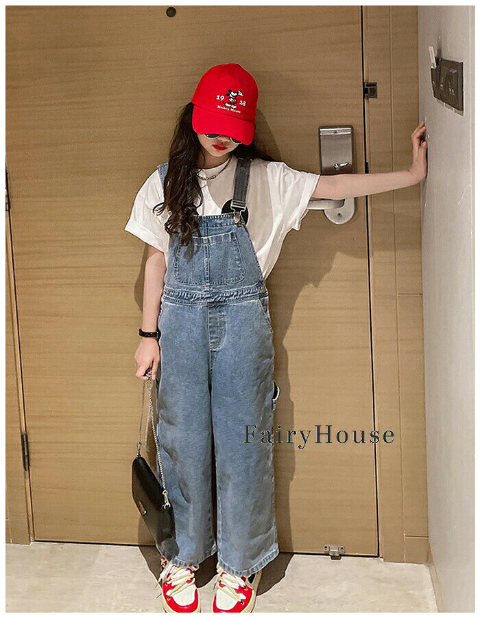 子供服 女の子 デニム オーバーオール ダンス衣装 キッズ サロペット デニムパンツ...