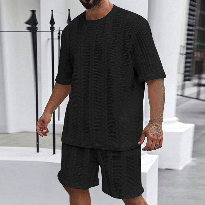 セットアップ メンズ ニット 上下セット カットソー ジャージ サマーニット tシャ...