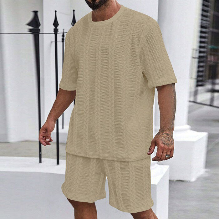 セットアップ メンズ ニット 上下セット カットソー ジャージ サマーニット tシャ...