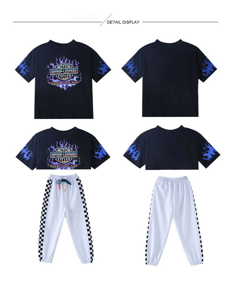 男の子 ストリート ヒップホップ ジャズ 女の子 衣装 hiphop 長ズボン ダンス セッ...