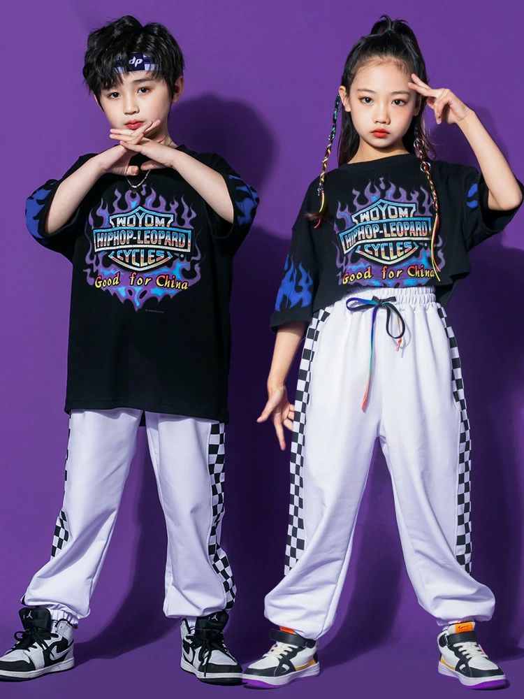 男の子 ストリート ヒップホップ ジャズ 女の子 衣装 hiphop 長ズボン ダンス セッ...