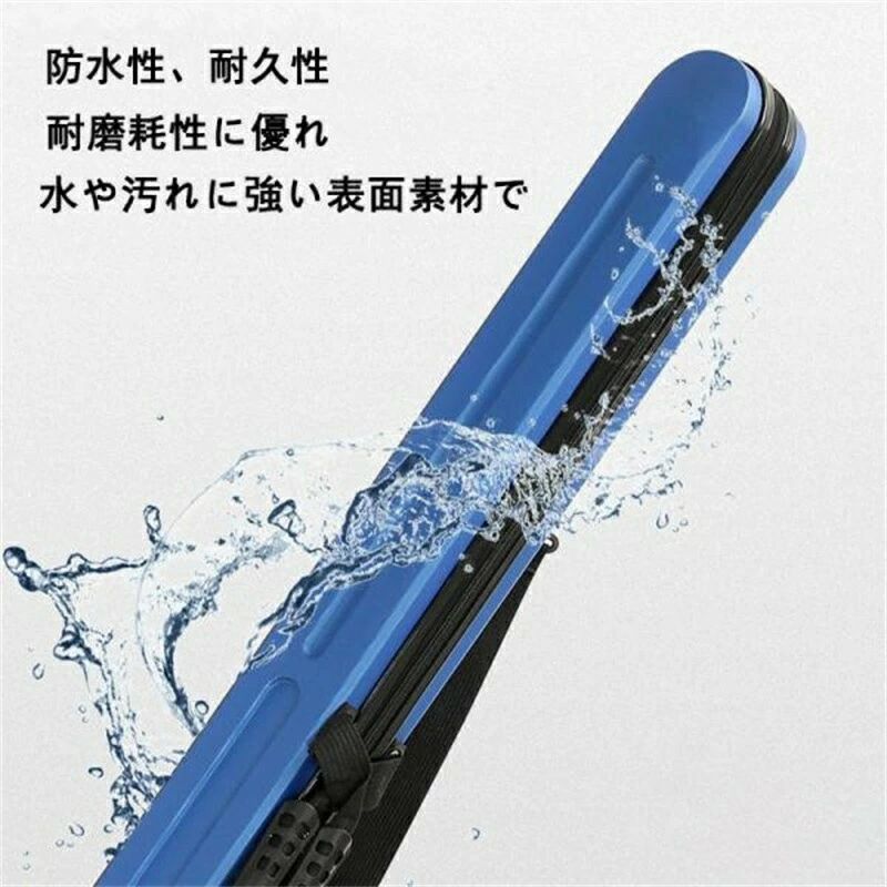 アソラの耐衝撃 大容量 コンパクト ロッドケース 防水性 車 釣り竿収納バッグ 肩掛け ハード スリム 飛行機 ブラック ライトロッドケース｜アングル2