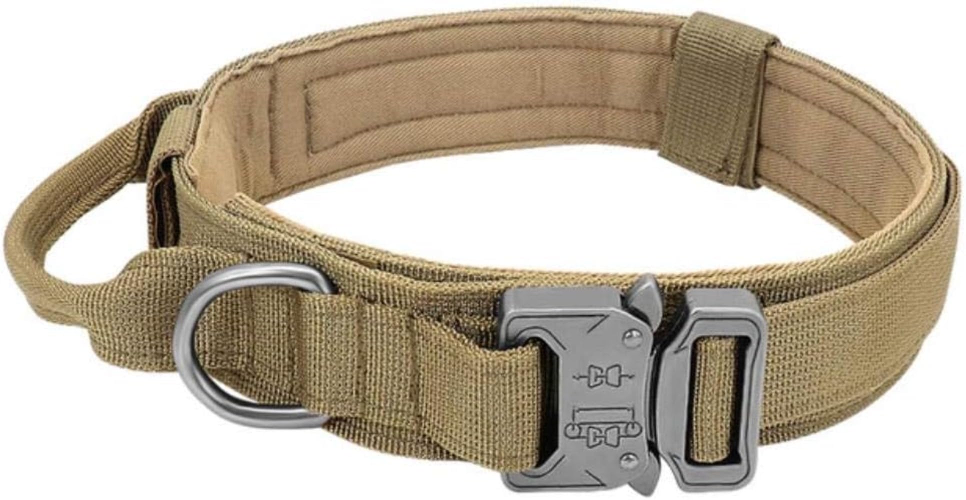 樂天商城 - (ブラウン XL) ハンドル付きの戦術的な犬の首輪耐久性のあるミリタリーナイロン犬の首輪大型犬用の調整可能なトレーニング首輪 犬の首輪