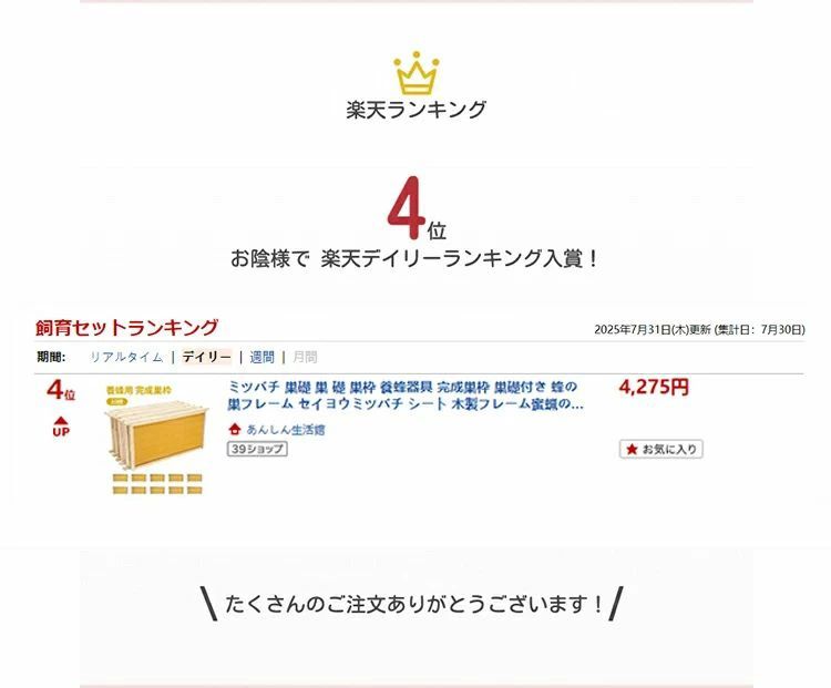 アソラの蜂ハイブ 巣礎 フレーム 巣箱 杉材 完成巣枠 巣枠 巣 蜂の巣フレーム シート 蜜蜂巣箱10 耐久性のあります 養蜂器具蜂蜜蜂の巣箱 ワックスを煮る/乾燥巣箱 養蜂箱 養蜂器具 蜂蜜箱 礎 木製フレーム蜜蝋の巣の基礎 ミツバチ 蜜蜂巣箱 セイヨウミツバチ 巣礎付き｜アングル2