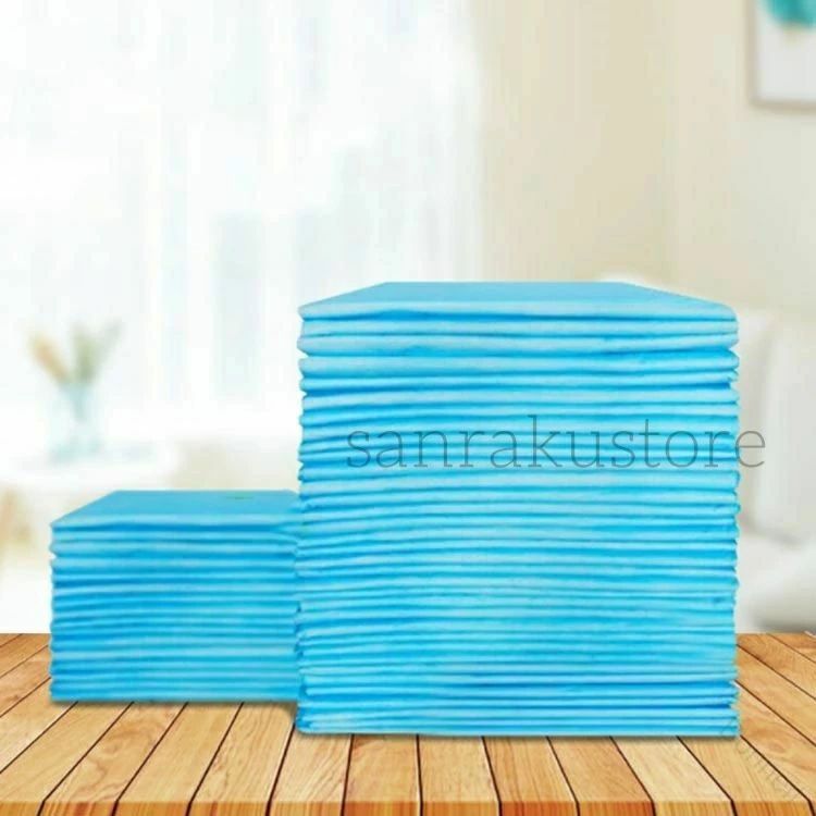 アソラのペット用 100枚入 防水パッド ベビー 介護用 幅60×長さ90cm 吸水パッド おむつ替えシート おねしょ対策 使い捨てタイプ 旅行用 防水シーツ 介護 布団用 使い捨ておねしょシーツ 敷きパッド｜アングル2