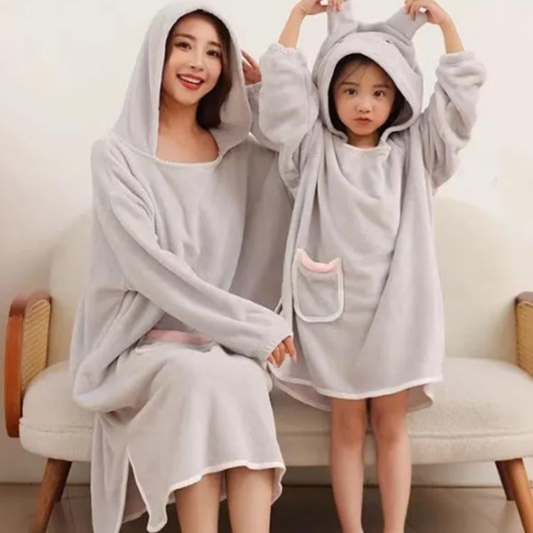 プレゼント お風呂 親子バスローブ プレゼント 親子 バスローブワンピ バスタイム ママ ギフト キッズ 男の子 ペアルック 入浴 親子バスローブ バスポンチョ ギフト レディース セット 2点セット 長袖バスローブ 着るタオル お母さん 子供 超吸水