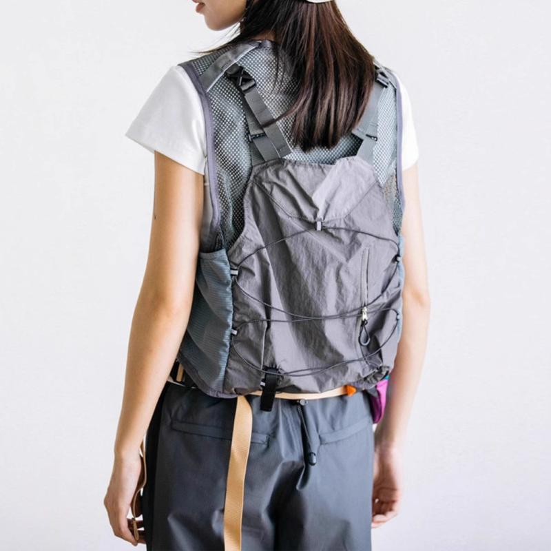 ゆったり スポーツ 男女兼用 ストリート系 多機能 マウンテンテイスト バックパック一体型 登山 コットン ベスト 切り替えデザイン アウトドア サイクリング 春夏 キャンプ asoraplus-10061746 アソラ サンプル画像2
