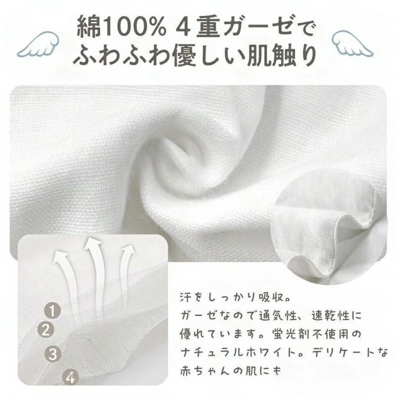 汗とりパッド コットン ダブルガーゼ 出産祝い ベビー 赤ちゃん 新生活 汗 汗対策 ...