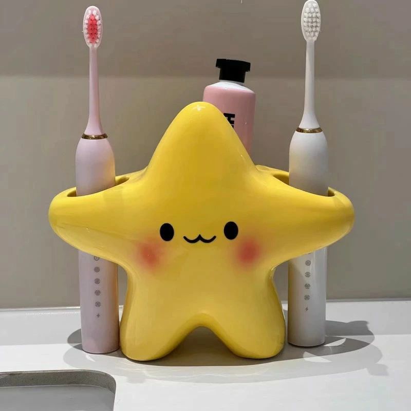 樹脂製 洗面所収納 立て置き 星型デザイン インテリア雑貨 かわいい コンパクト 省...