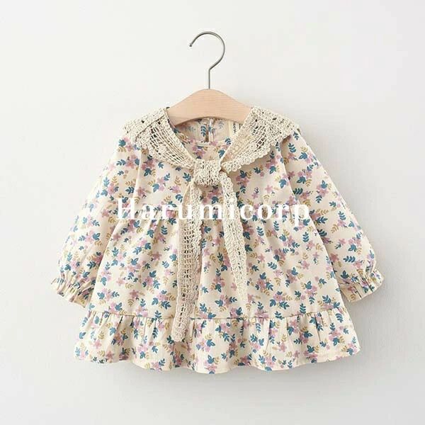春秋 新生児 子供服 ベビー服 キッズ かわ 長袖ワンピース 赤ちゃん 花柄ワンピース 子ども服 女の子 結婚式 73〜110cm おしゃれ