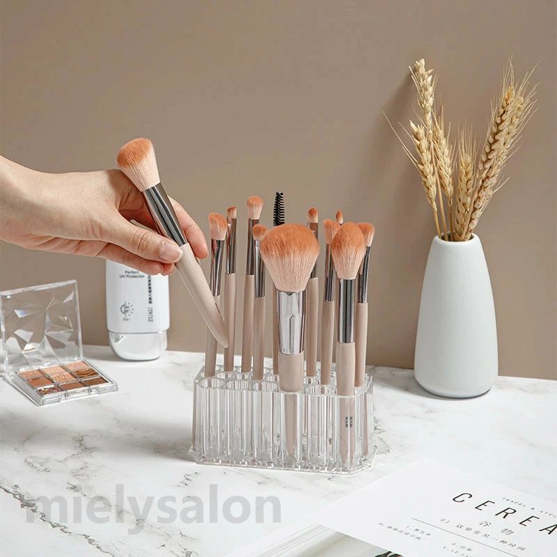 筆置き ネイルブラシスタンド 整理 クリアスタンド メイクブラシ ネイル用品 26本...