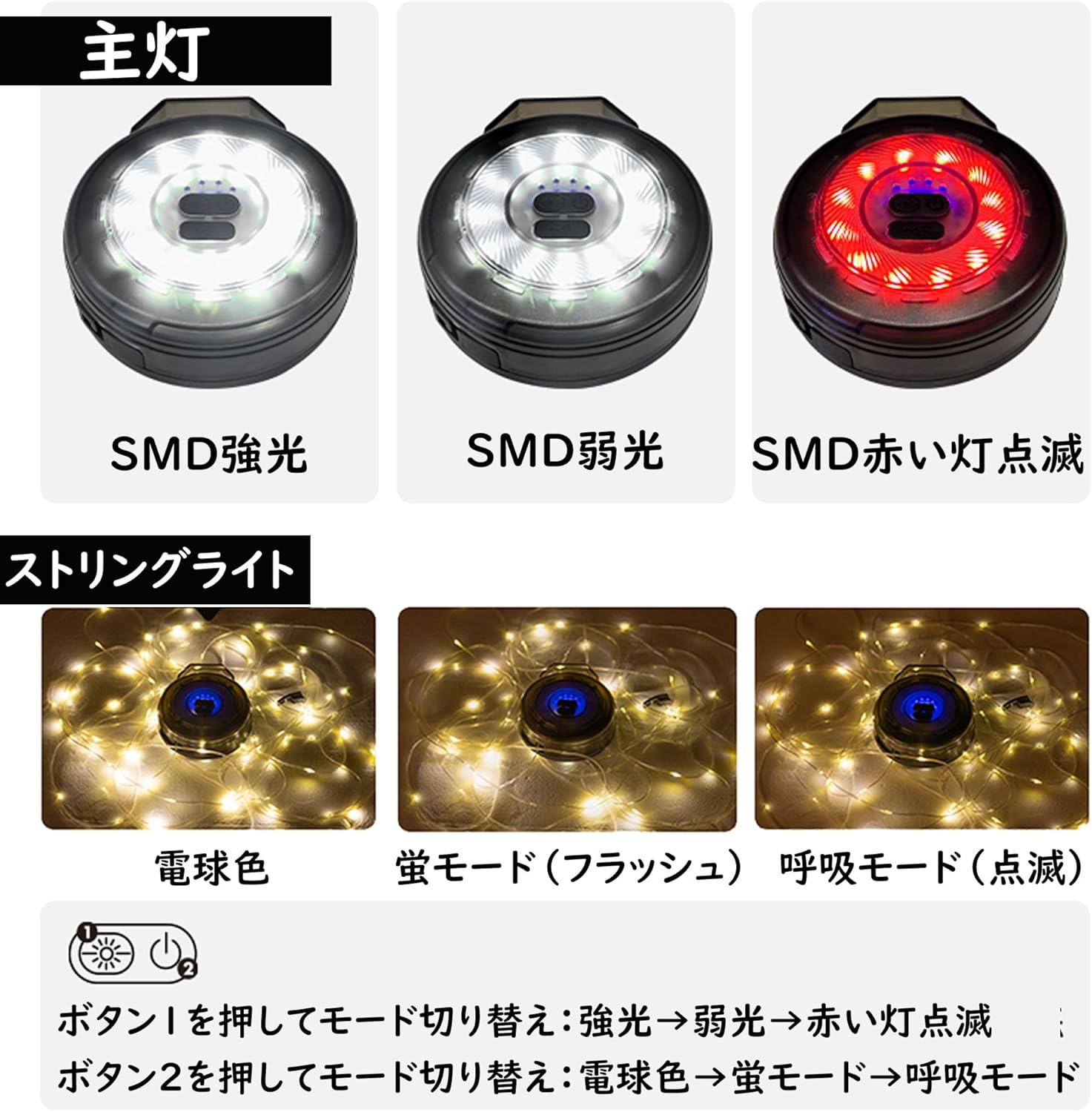 6種点灯モード キャンプ雰囲気 イルミネーションライト type-c 店舗 飾りツリー パ...
