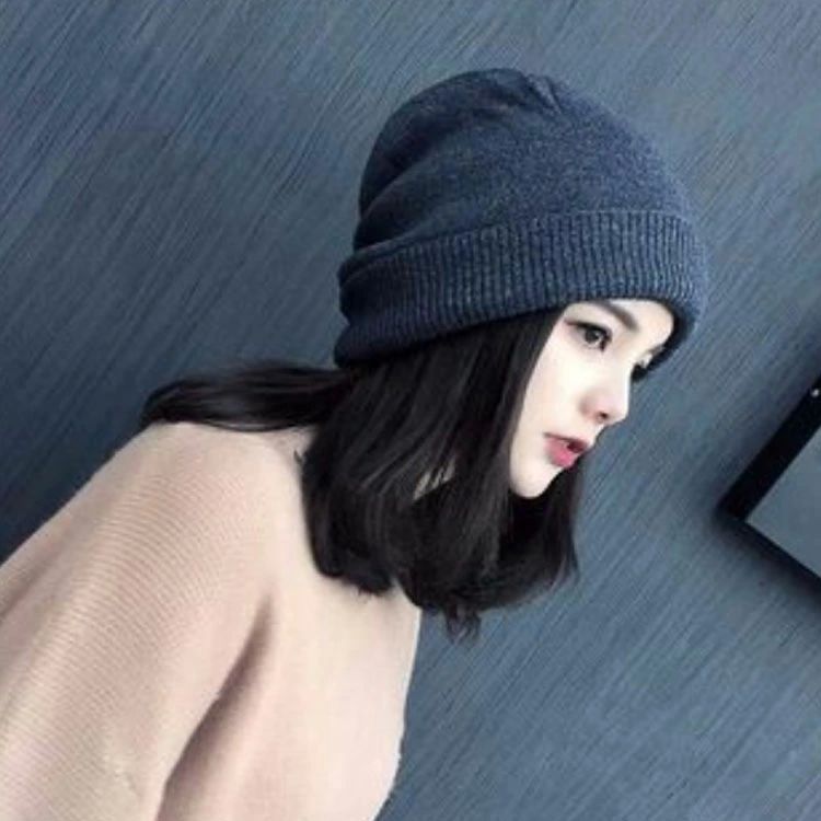 毛付 秋 暖かい セミロング 冬 ニット帽 ウィッグ付き帽子 帽子 ウィッグ帽子一体...