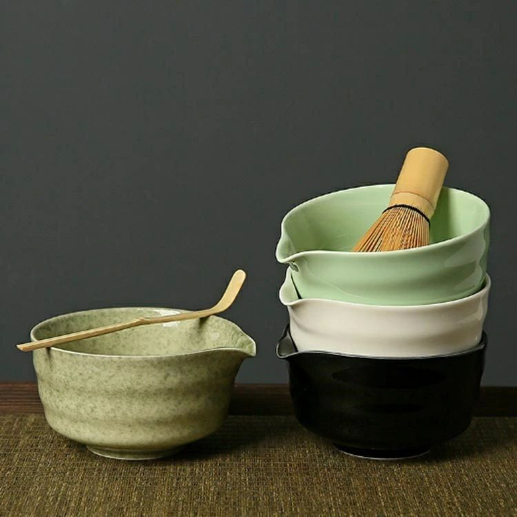 アソラの茶筅 家用 セット 陶器 プレゼント 母の日 道具 茶杓 立て 茶道具セット 竹製 茶筅立て 茶筅 4点セット 抹茶 和風 家庭用 贈り物 茶碗 茶道 セット 茶道具｜アングル2