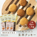 菊芋入り玄米クッキー(1袋6枚×7袋セット) きなこ 黒糖<機能性表示食品> 送料無料 血糖値 対策 gluten-free vegan グルテン フリー ヴィーガン クッキー 玄米 小麦粉・卵・乳製品不使用 無添加 国産 熊本県産菊芋 イヌリン 食物繊維 バレンタイン ホワイトデー
