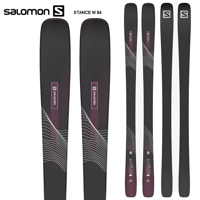 SALOMON サロモン スキー板 ビンディングセット レディース ALL MOUNTAIN STANCE W 84 + STAGE GRIPWALK 11 ≪SKI≫ スピード、地形、雪質を問題とせず、安定感の高い滑りができる女性用モデル。 チタン・カーボンフレーム、軽量ポプラ／カルバウッドコア、プログレッシブサイドカットにより、機敏な滑りが可能です。 ◆LENGTH / SIDECUT(mm) / RADIUS(m) 151cm / 120-84-103 / 12 159cm / 121-84-104 / 13 ◆WEIGHT(g) 1450g(167cm) ◆Made in BULGARIA ・TI-C Frame ・Single Ti ・Karuba / Poplar Full Woodcore ・ROCKER: All-Terrain Rocker ・TOP SHEET: Glossy ≪BINDINGS≫ 同クラスで最も軽量な初・中級者向きのビンディングです。 スキーのフレックスへの影響を最小限に留め、スムーズなターンを実現。弱い力でもステップインしやすい、バック・ローラーズ・テクノロジーがヒールピースに採用されています。 ブレーキ幅：90mm DIN：3.5-11 対応ソール規格：アルペンブーツ規格ISO5355 　　　　　　　　グリップウォークソール規格 重量(1/2)：860g ※ご注意※ ・製造過程で細かいキズがつくことがありますが、不良品には該当いたしません。 ・実店舗と在庫を共有しているため、タイミングによって完売となる場合がございます。 ・モニターの発色によって色が異なって見える場合がございます。