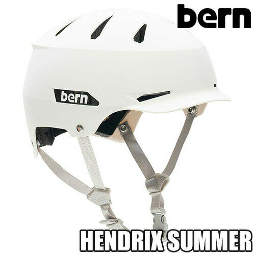 当店で取り扱っている商品は全て安心の日本正規取扱品です。 「並行輸入品」等ではありませんのでご安心ください。 Bern Helmet 【HENDRIX SUMMER】 ヘンドリックス サマー バーン　大人用ヘルメット 新世代のアーバンヘルメット頭部全体を保護するデザイン。低重心と新機能を搭載したニューモデル。 首の負担を軽減する低重心設計、雨や日差しを防ぐバイザー、バーンの定番、WATTSから続くハットスタイルのDNAを引き継いだニューモデル。 22/23より新しくリリースされたヘンドリックスは日本人にあわせたジャパンフィットを採用し、より軽量で空気の流れを重視したスポーツヘルメットに仕上がっております。 BMX、スケートボード、自転車、スキー、スノーボード。あらゆるスポーツにしっかりと対応致します。 このヘンドリックスサマーは本体のみの販売となります。ベントカバーやゴーグルクリップは付随しませんのでご注意ください。 【品質管理、保証対応について】 販売する商品は日本正規取扱品ですが、海外ブランド商品のため保護性能に影響しない塗装ムラや外装の傷等に関する品質管理は日本に比べ甘く、写真のようなムラ、製造や運送に伴う擦過傷、接着剤のはみ出し、箱の凹み、破れ等は少なからず存在致しますので、写真をご確認の上、あらかじめご了承頂きご注文の手続きをお願いします。保護性能に影響しないこれらは全て保証対象外となります。SHOEIやARAIの様な高級バイクヘルメット等と同等のクオリティを実現しているものではありません。ご理解頂けます様お願い致します。 【WARNING・使用上の注意】 この商品はライディング中の怪我の危険性を最小限にするためのものであり、怪我を完全に防止する事をお約束するアイテムではありません。安全、怪我防止のため、自己レベルを認識した上でご使用下さい。 【ジャパンフィット/推奨頭回り寸法(cm)】　 【XL】 推奨頭回り寸法 59-60.5/内寸縦幅 19.5/内寸横幅 16/内寸深さ 15.5/ 【XXL】 推奨頭回り寸法 60.5-62/内寸縦幅 19.5/内寸横幅 17/内寸深さ 15.5/ 【XXXL】 推奨頭回り寸法 62-63.5/内寸縦幅 20.5/内寸横幅 17.5/内寸深さ 16.5/ 【重量】 約350-400g（個体差があります） 【スタッフコメント】ヘンドリックスは同名で五種類のバリエーションがありますが、当店ではその中でも「ジャパンフィット」を採用している二種類をチョイス。 「HENDRIX SUMMER」は「ゴーグルクリップなし、耳あてなし、ベントカバーなし、本体のみ」の販売で、 「ゴーグルクリップ」と「ベントカバー」を付けたのが「HENDRIX PLUS」となります。どちらも本体性能は同じですので、プラスかノーマルかはお好み、用途のバランスでお選びいただいてよろしいかと思います。 ページ、在庫表のサイズ表記は「US表記」で統一しております。「US表記のXXLで日本のLサイズ相当」となります。冬にヘルメットインナー、バラクラバ等を装着する方はその分サイズをご考慮下さい。 また、当店では前述の様に「JAPAN FIT」しか扱っておりませんが、このモデルには「US FIT」のモデルも存在し、サイズピッチが全く異なりますのでご注意ください。 ※ご注意※ ・実店舗と在庫を共有しているため、タイミングによって完売となる場合がございます。 ・モニターの発色によって色が異なって見える場合がございます。 ・生産の過程上、縫製作業の糸の継ぎ目、擦過による小さな汚れ、プリント等のムラ、色移り、サイズの数センチのバラつき等が生じる場合がございます。予めご理解頂けます様、よろしくお願い致します。