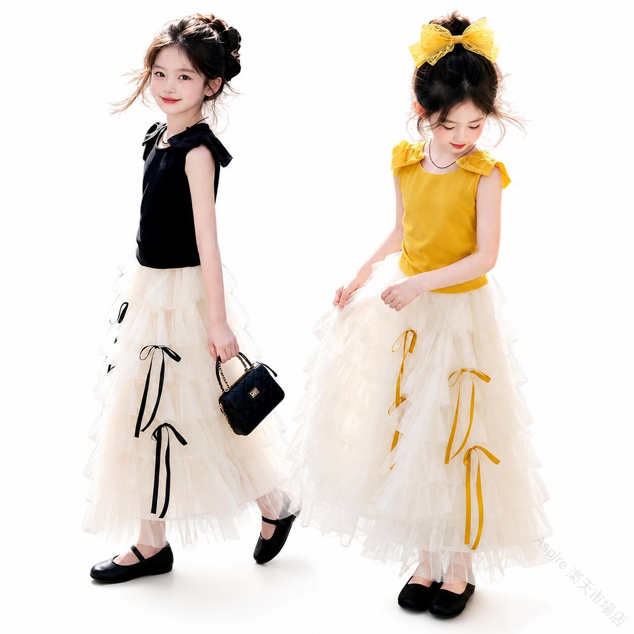 .チュールスカート、セットアップ、ロングスカート、子供服、女の子、2点セット、キッズ、子供、バイカラー、Aライン、蝶結び、おしゃれ、可愛い、女児、ノースリーブ、お出かけ、パーティー、結婚式、発表会、七五三、卒園式、入学式、フォーマル、姉妹、祝い、ふんわり、透け感、ウエストゴム。おすすめ、人気、ランキングで探す方にも見つけやすい一着です。。