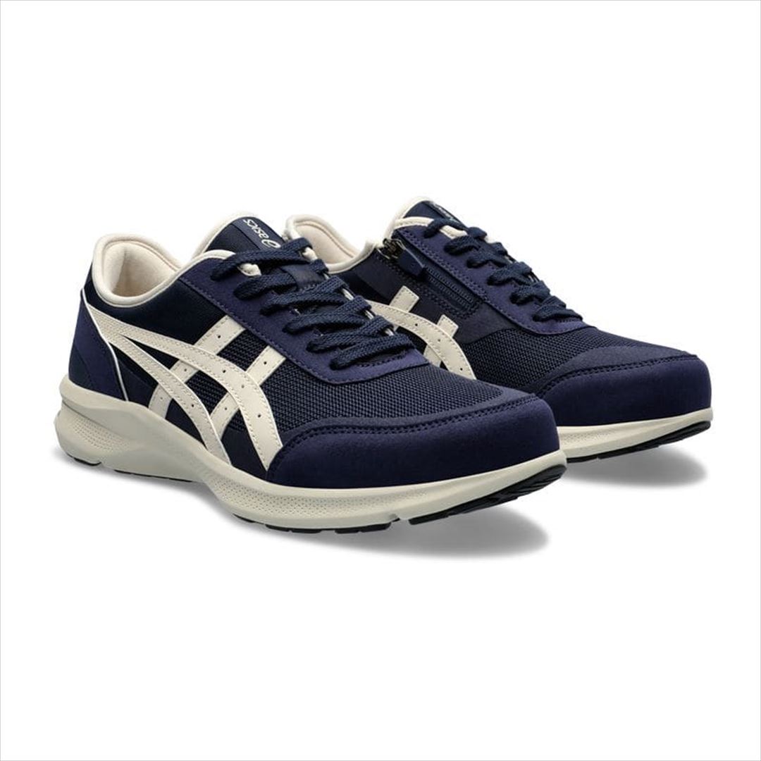 アシックス [asics walking]アシックスウォーキングメンズウォーキングシューズハダシウォーカー メンズ3E(1291A056)(400)ネイビーブルー/ライトベージュ