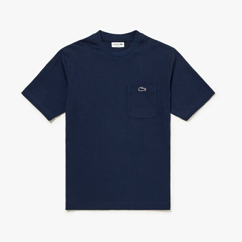 [LACOSTE]ラコステアウトラインクロックポケットTシャツ(TH5581-99)(166)ネイビー