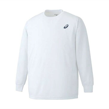 アシックス ワンポイント長袖Tシャツ XA102N 0150 ホワイト×ネイビー