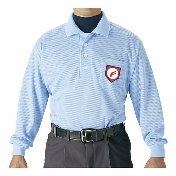エスエスケイ 審判用長袖ポロシャツ UPW028 65 パウダーブルー ※商品にマークはついておりません