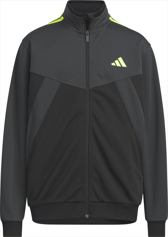 [adidas]アディダスエッセンシャルズ カラーブロック WUジャケット キッズ(KCE61)(JM4507)カーボン/ブラック/ソーラースライム
