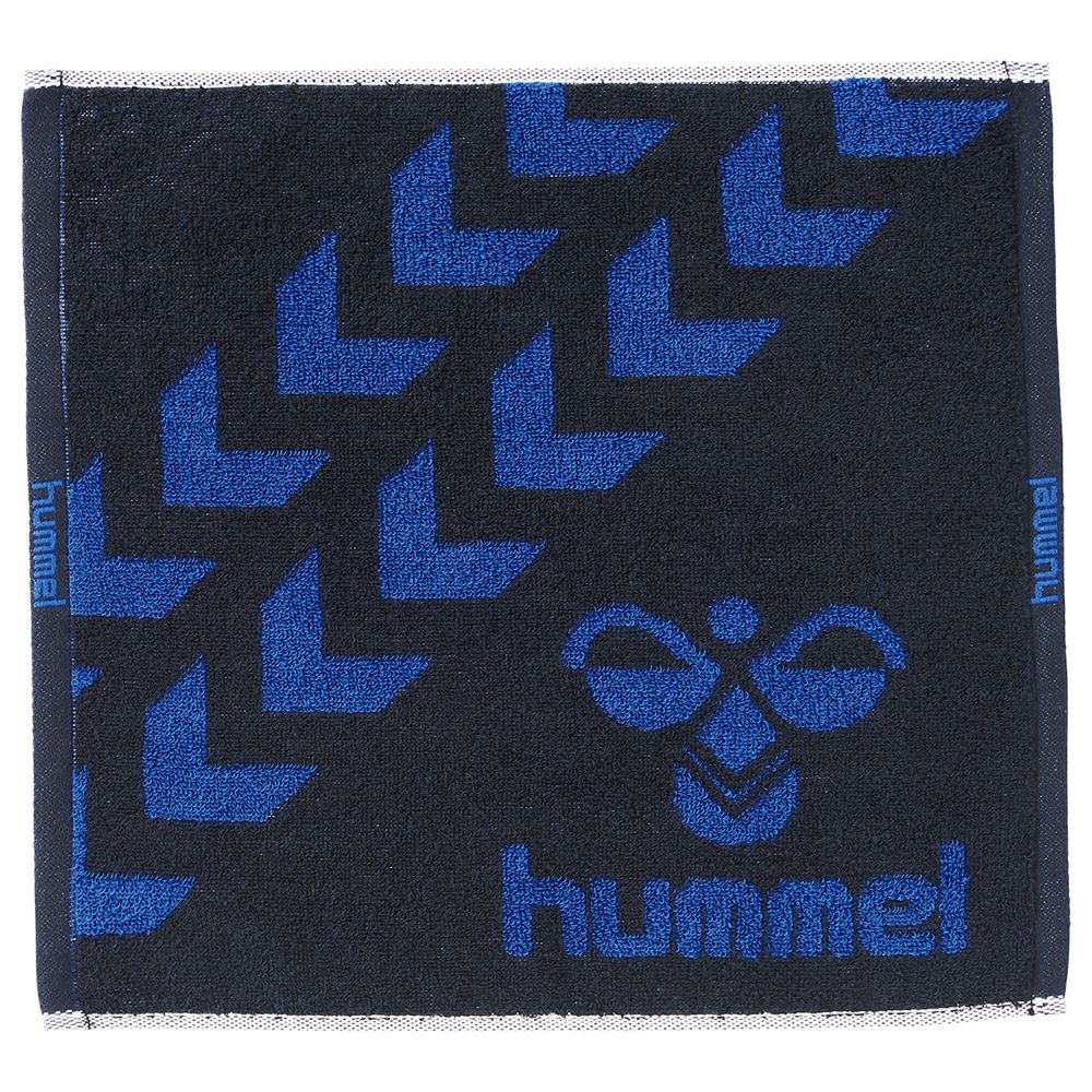 【2点までメール便可】[hummel]ヒュンメルハンドタオル(HAA5022)(9063)ブラック×ロイヤルブルー