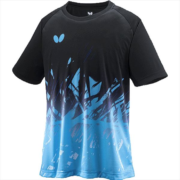 【1点までメール便可】 バタフライ 男女兼用プラクティスシャツ エクステラ・Tシャツ 46430 903 ブラック×スカイ