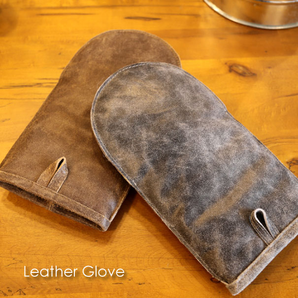 アマブロ 鍋つかみ・ミトン ＼ポイント最大36倍 16日 1:59まで／LEATHER GLOVE ミトン オーブンミトン 鍋つかみ おしゃれ レザー 本革 牛革 シンプル 収納 ハンギング 掛ける インダストリアル アンティーク amabro ナチュラル キッチン ブラック グレー ブラウン