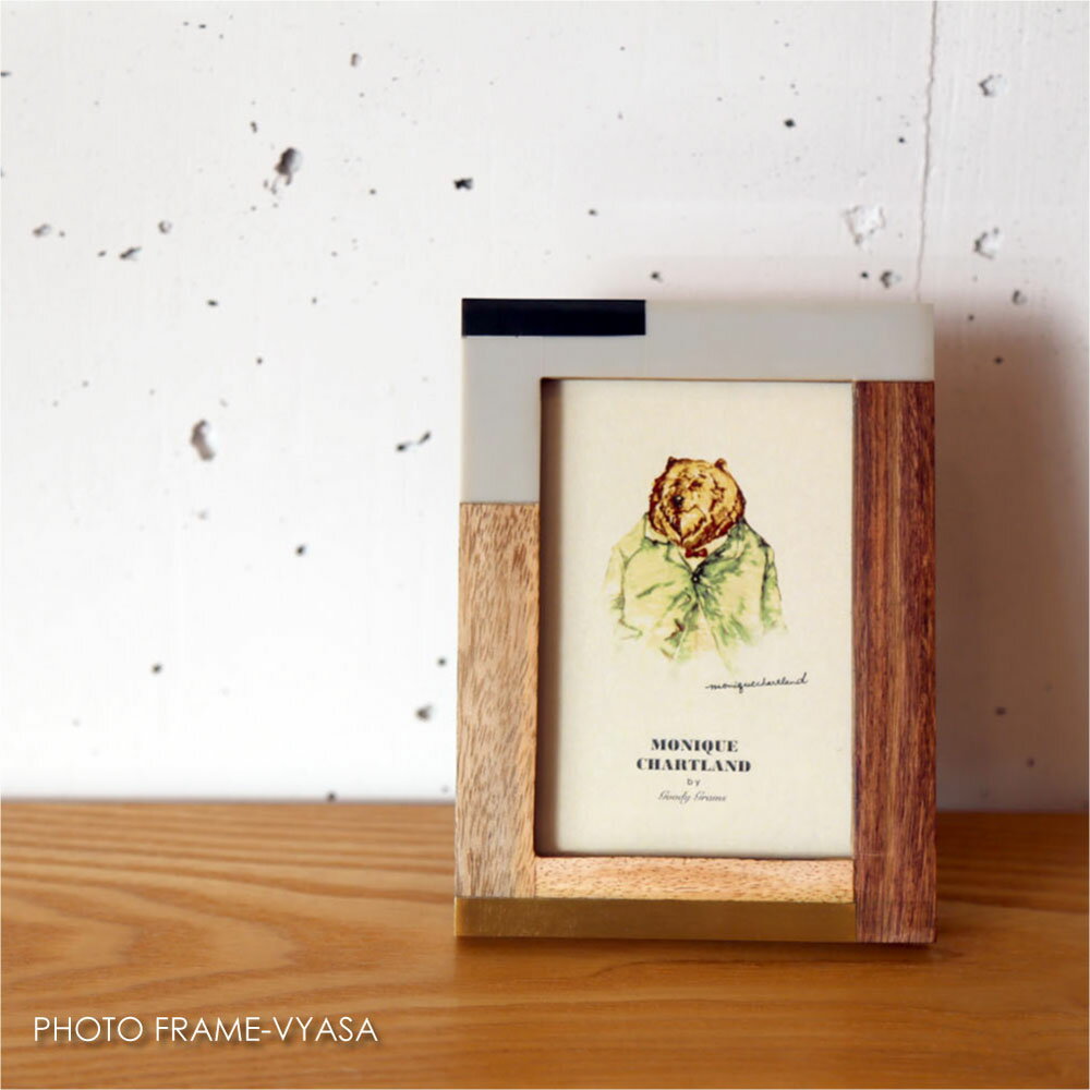 PHOTO FRAME-VYASA フォトフレーム 写真立て 壁掛け ゴールド ブラック グレー ウッド 木製 おしゃれ ..
