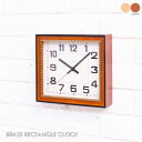 インターゼロ BRASS RECTANGLE CLOCK 四角 角型 グレシャム 時計 壁掛け アンティーク レトロ アナログ 北欧 モダン おしゃれ 雑貨 贈り物 結婚祝い 新築祝い リビング シンプル 高級感 ウッド 木 木製 オーク 置時計 置き時計 CH-053