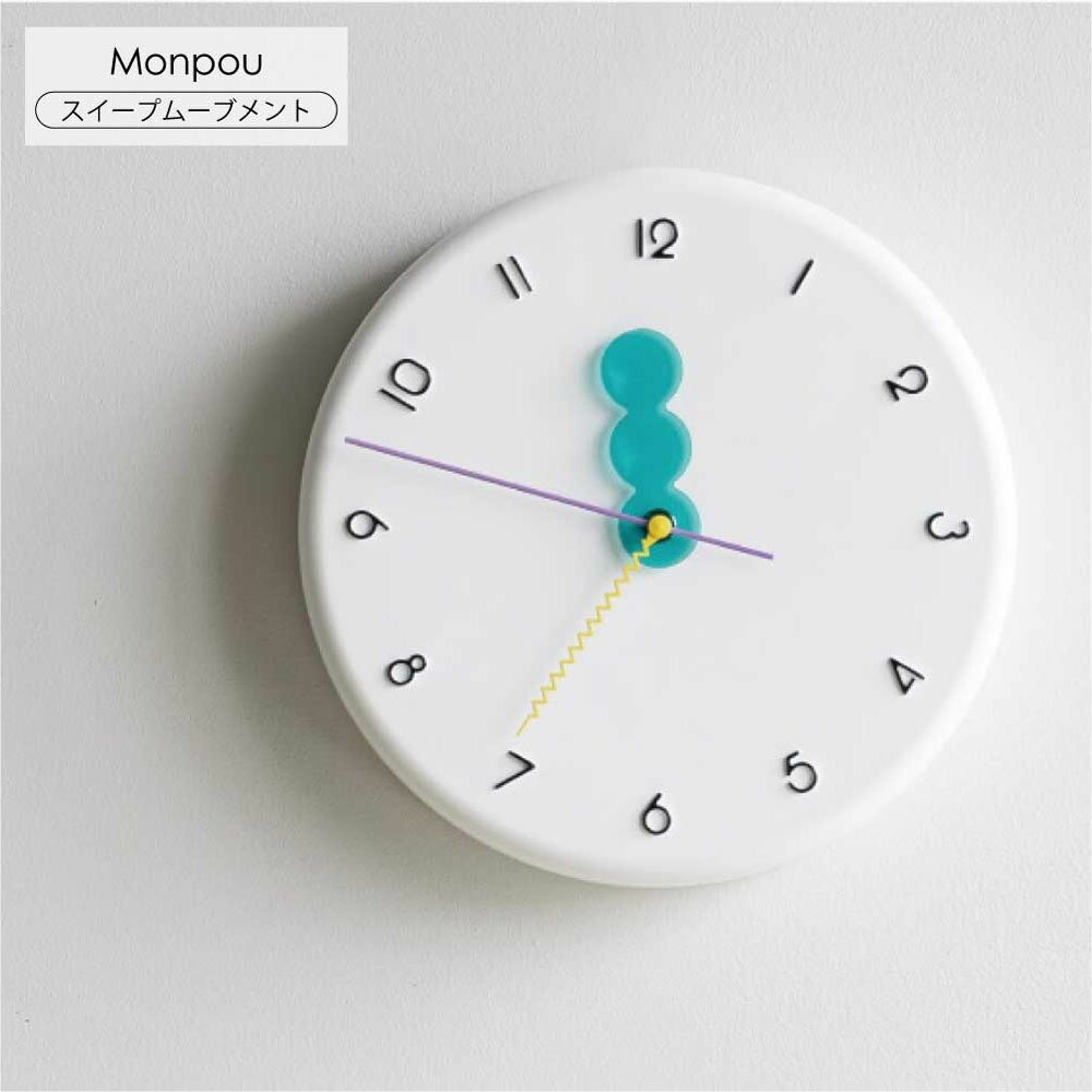 INTERFORM インターフォルム Monpou モンプー 壁掛け時計 ウォールクロック レトロ ポップ 北欧 かわい..