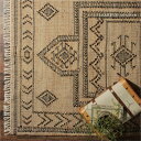 RugRu LEAH RUG 140×200cm ラグ ラグマット ブラウン ベージュ パンジャ織 通年 年中 天然素材 綿 コットン ウール 薄い 北欧 長方形 オールシーズン おしゃれ かわいい リビング ダイニング 子供部屋 女の子 男の子 床暖房 アンティーク ナチュラル ネイティブ 34680(3)